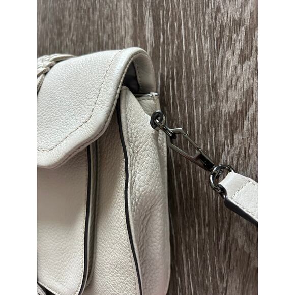 Rebecca Minkoff Isobel Tassel Saddle Bag Gray Leather Crossbody Shoulder VGUC - Picture 10 of 16